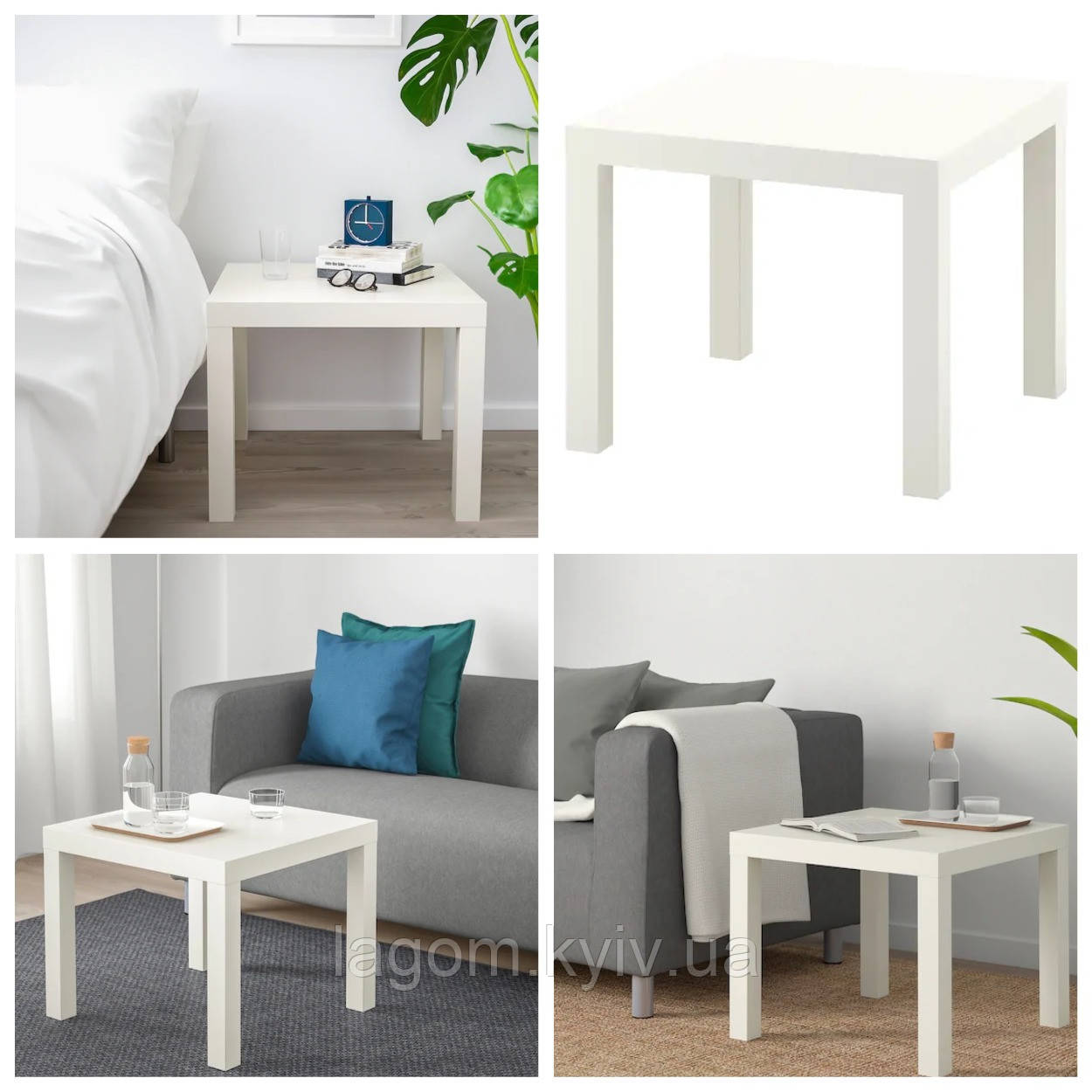 Журнальний столик IKEA LACK 55х55см білий квадратний кавовий столик ІКЕА ЛАКК 304.499.08