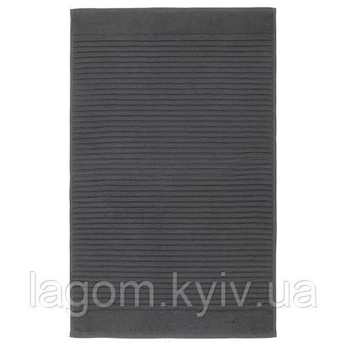 Махровий килимок для ванної 50x80 см 100% бавовна IKEA ALSTERN темно-сірий смугастий ІКЕА АЛЬСТЕРН