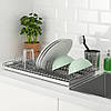 Сушарка одноярусна для посуду настінна з нержавіючої сталі 60x30x10 см IKEA KUNGSFORS ІКЕА КУНГСФОРС, фото 4