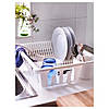Сушарка пластикова одноярусна для посуду біла 46x36x12 см IKEA FLUNDRA ІКЕА ФЛУНДРА, фото 4
