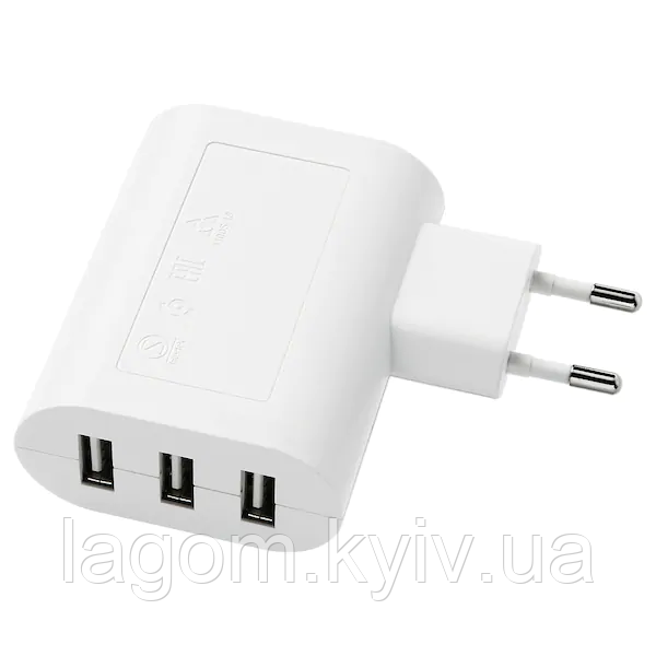 Зарядний пристрій IKEA KOPPLA з 3 usb портами ІКЕА КОППЛА