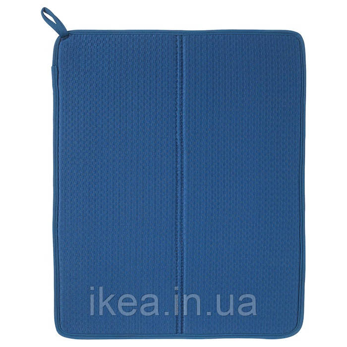 Килимок для сушіння посуду синій сушарка-килимок 46x36x12 см IKEA NYSKÖLJD ІКЕА НЮШЕЛЬЙД