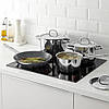 Набір кухонного посуду IKEA ОУМБЕРЛІГ ІКЕА каструлі з нержавіючої сталі з кришками 7 предметів для всіх плит, фото 2