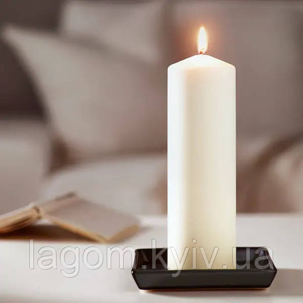 Свічка формовий циліндрична 25 см х 90 годин горіння IKEA FENOMEN декоративна конопляна свічка ІКЕА ФЕНОМЕН