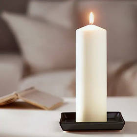 Свічка формовий циліндрична 25 см х 90 годин горіння IKEA FENOMEN декоративна конопляна свічка ІКЕА ФЕНОМЕН