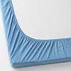 Простирадло на гумці в ліжечко для малюків м'яка 100% бавовна блакитна 2 шт IKEA LEN 60x120 см ІКЕА ЛЬОН, фото 3