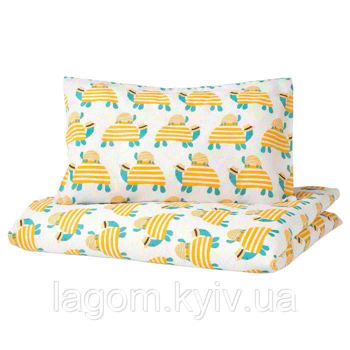 Комплект дитячої потельного білизни жовтий з іграшками 100% бавовна IKEA KÄPPHÄST КЕППХЕСТ ІКЕА