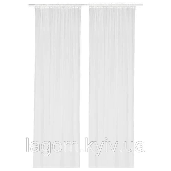 Гардина біла прозора 280x300 см IKEA LILL 280x300 см тюлеві штори ІКЕА ЛІЛЛЬ