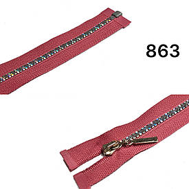 Блискавка тракторна Темний фрез з голограмою №3 пластикова довжина 60см роз'ємна