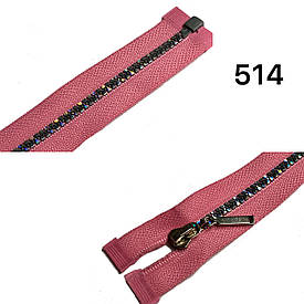 Блискавка тракторна Рожева з голограмою №3 пластикова довжина 60см роз'ємна