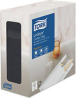 Конверты для столовых приборов TORK Premium Linstyle 39x19.5 см чорные (50 шт)