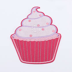 Вишивка аплікація клейова "Великий капкейк", заввишки 15.4 см