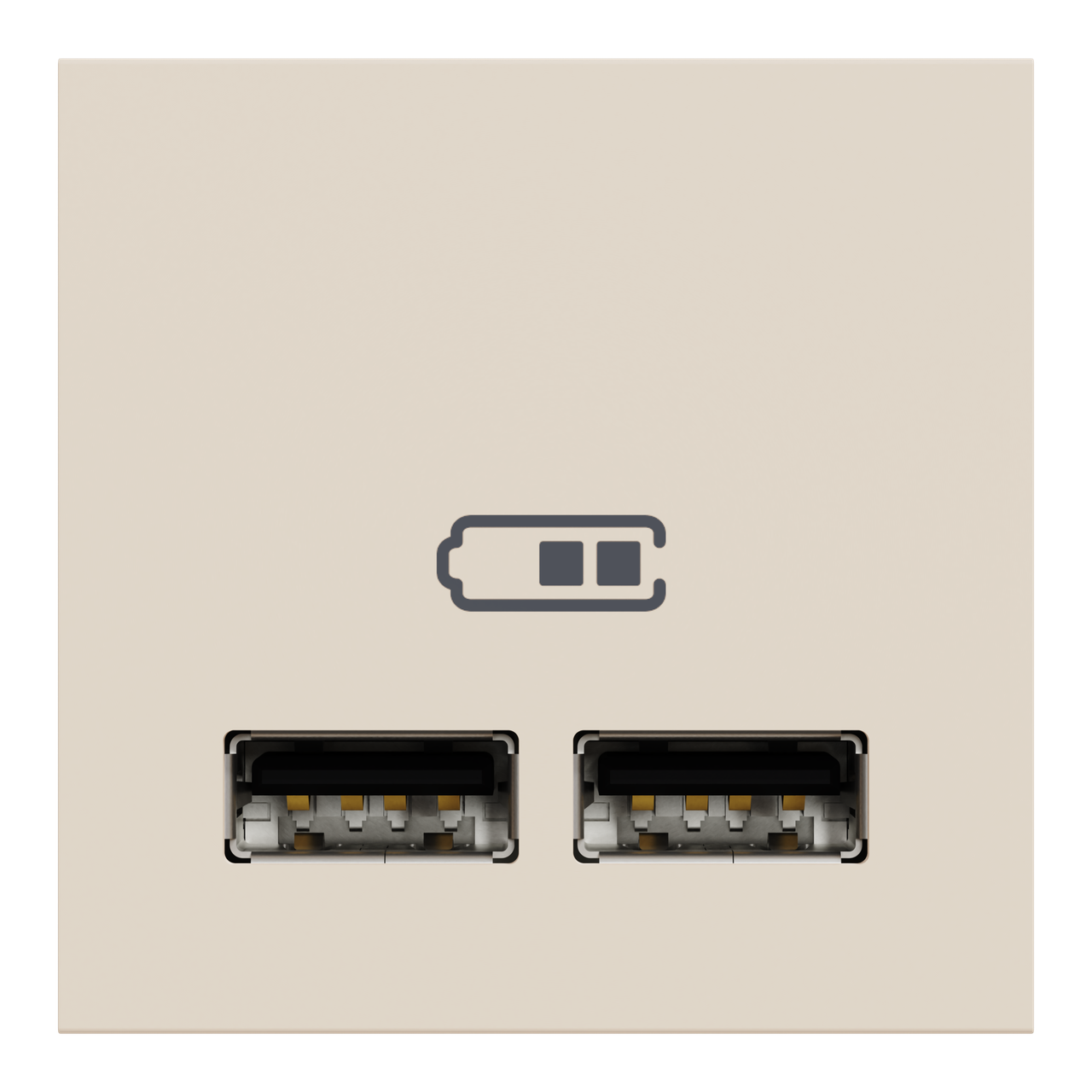 Розетка USB подвійна 2.1А 2 модуля бежевий Unica New NU341844