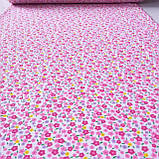 Фланель (байка) з дрібними рожевими квіточками, ш. 105см, фото 2