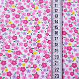 Фланель (байка) з дрібними рожевими квіточками, ш. 105см, фото 3