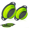 Друшляк силіконовий складний великий та маленький з ручками Collapsible filter baskets JM-611 2in1, фото 10
