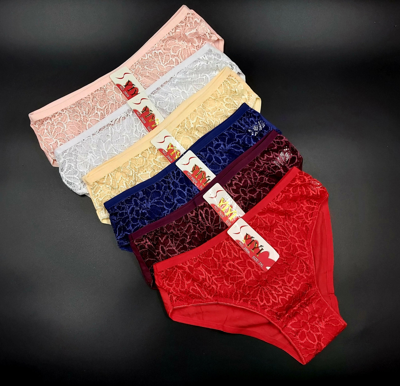 Труси жіночі з Мереживом 46-50 (від 12 шт) Бавовна Якісні жіночі труси Мікс квітів, фото 1