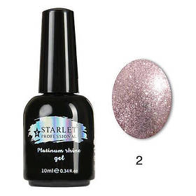Гель-лак Starlet Professional Glitter Shine Gel № 002,  цвет - мягко розовые блестки и слюда