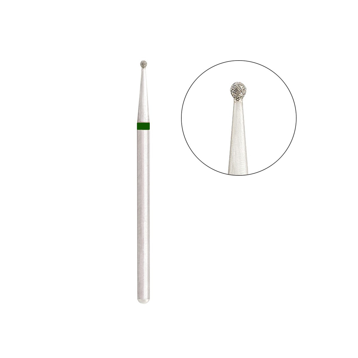 Фреза алмазна кулька 2/014З, зелена насічка