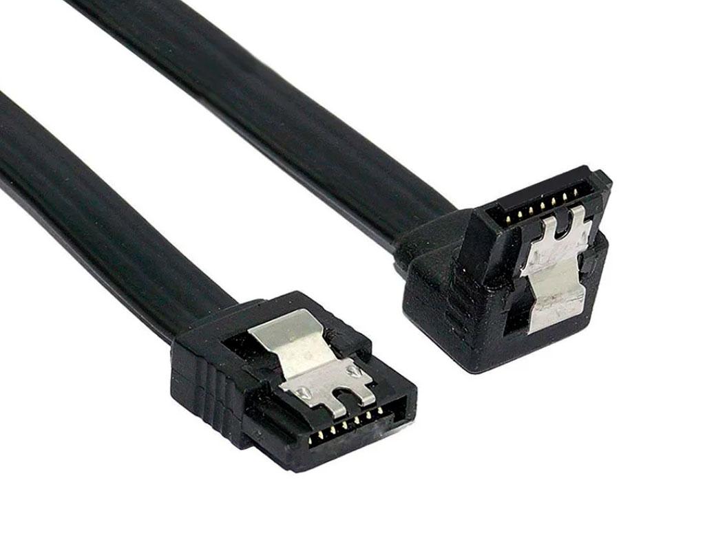 Кабель SATA 3.0 з засувками кутовий чорний