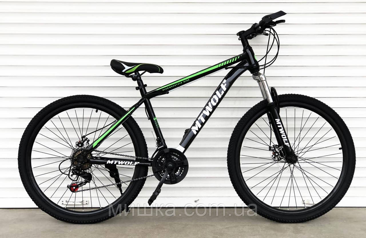Велосипед гірський TopRider "Wolf", колеса 26", рама 17" Салатовий, фото 1