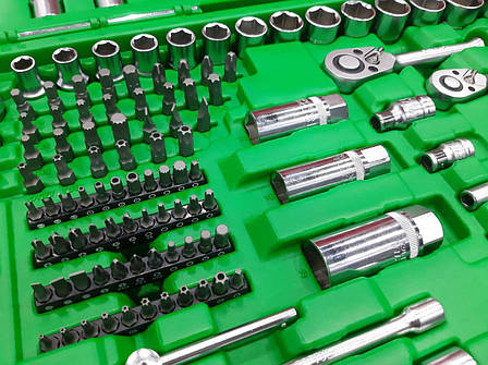 Набір інструменту для автосервісу 1/4"&3/8"&1/2" 216ед. TOPTUL GCAI216R, фото 1