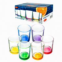Набор цветных низких стаканов "Мультиколор" 250 мл 6шт.