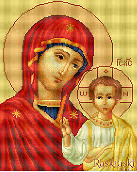Алмазна вишивка Ікона Божої Матері (GJ4533, На підрамнику) Нікітошка 40х50