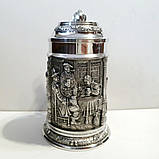 Оловянный пивной бокал с крышкой Долгожданная встреча, фото 3