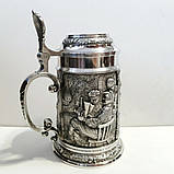 Оловянный пивной бокал с крышкой Долгожданная встреча, фото 2