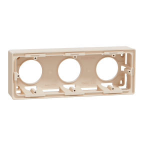 Коробка для відкритого встановлення 3-постова бежевий Unica New NU800644