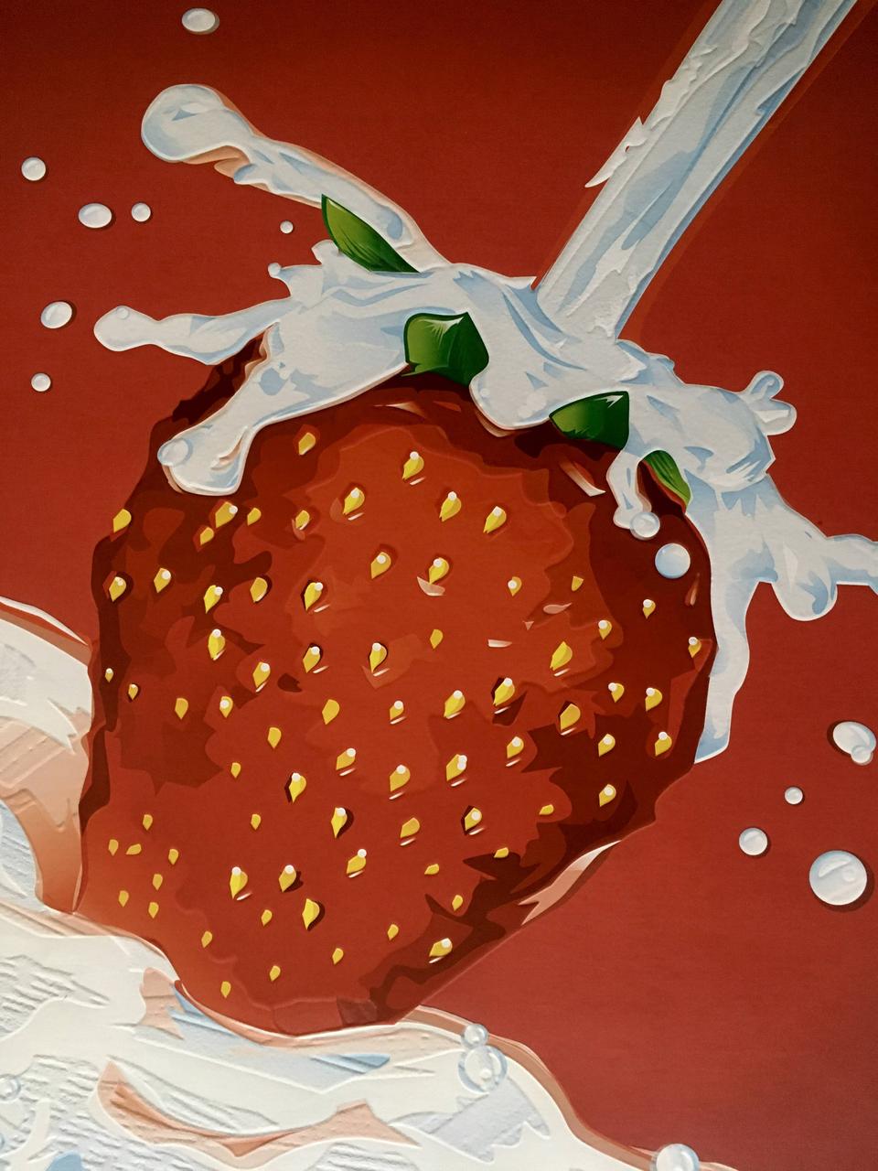 Постер клубника сливки cream & strawberry дизайнерский рельефный 70 см х 90 см - фото 7 - id-p1270666743