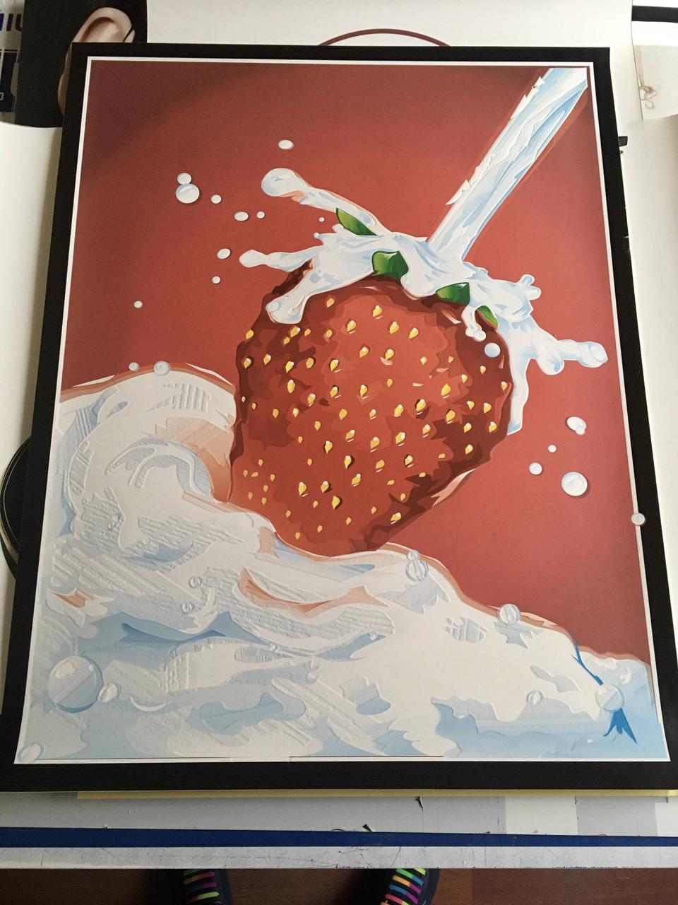 Постер клубника сливки cream & strawberry дизайнерский рельефный 70 см х 90 см - фото 8 - id-p1270666743