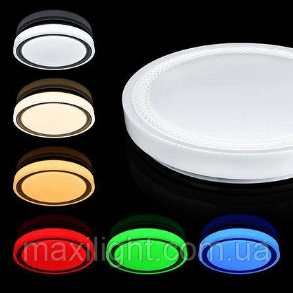 Стельовий Світильник світлодіодний RGB (люстра) BIOM SMART 80W+16W RGB з ПУЛЬТОМ Д/У SML-R19-80-RGB 3000-6000K, фото 1