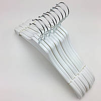 Плечики вешалки для одежды 10 шт. пластиковые W-VK42 белого цвета, длина 420 мм