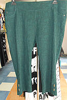 Бриджі батальні зеленого кольору з тканини-жатки з стречем Triesta