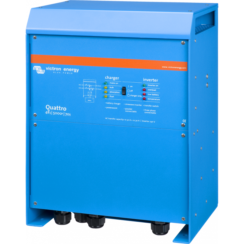 Гібридний Сонячний Інвертор Victron Energy Quattro 48/5000/70-100/100