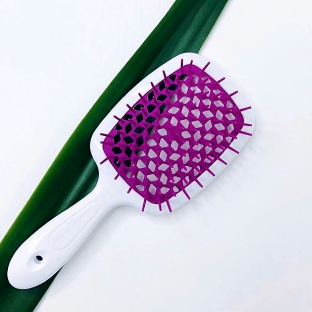 Гребінець для волосся Janeke 1830 Superbrush, білий із бузковим
