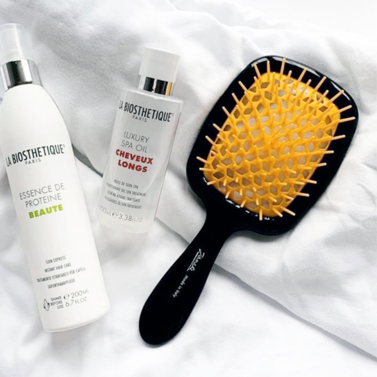 Гребінець для волосся Janeke 1830 Superbrush, чорний із жовтим