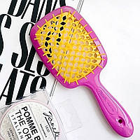 Гребінець для волосся Janeke 1830 Superbrush Standart, рожевий із жовтим
