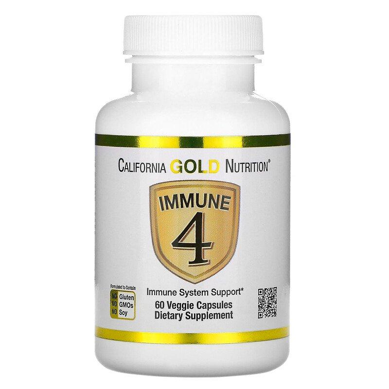 California Gold Nutrition, Immune 4, засіб для зміцнення імунітету, 60 рослинних капсул