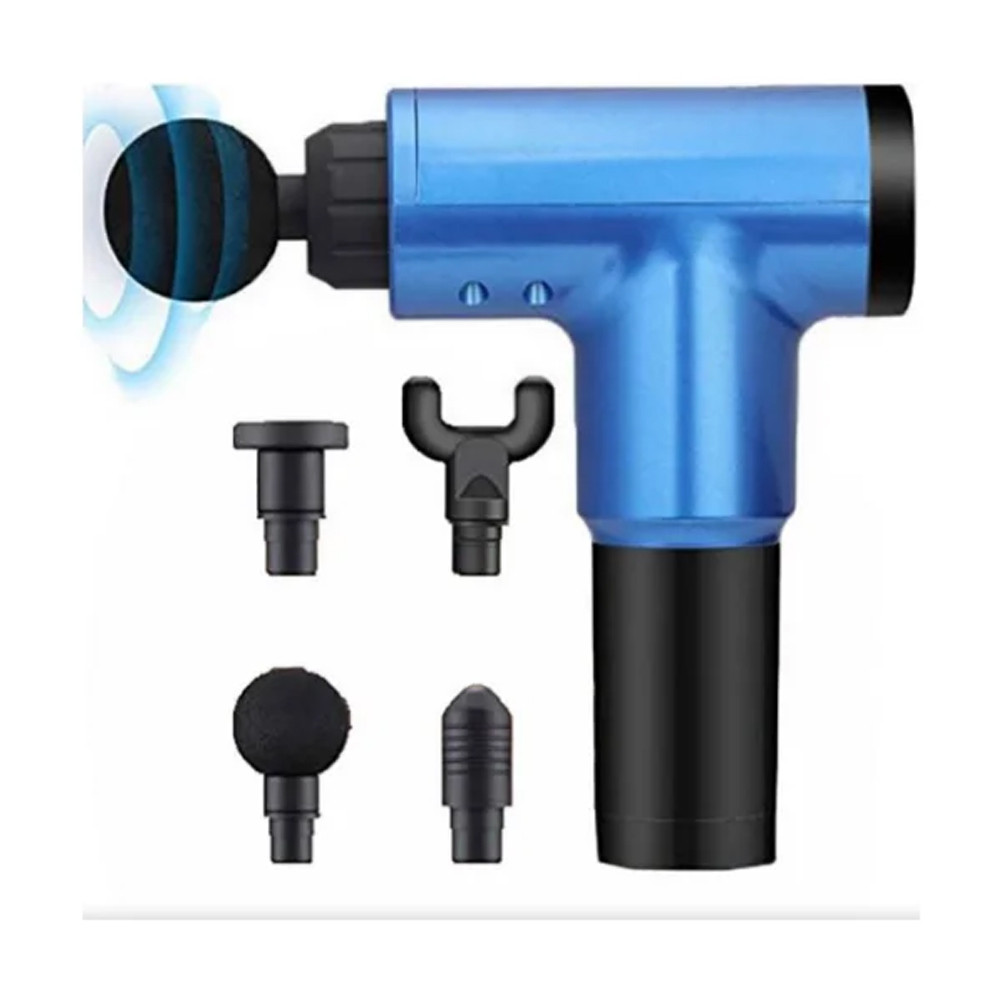 Масажер м'язовий RH 320 ручний Акумуляторний перкусійний Масажний 4 насадки для м'язів, фото 1