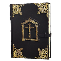 Книга кожаная Библия большая с литьем (22*30*6) на церковно-славянском языке