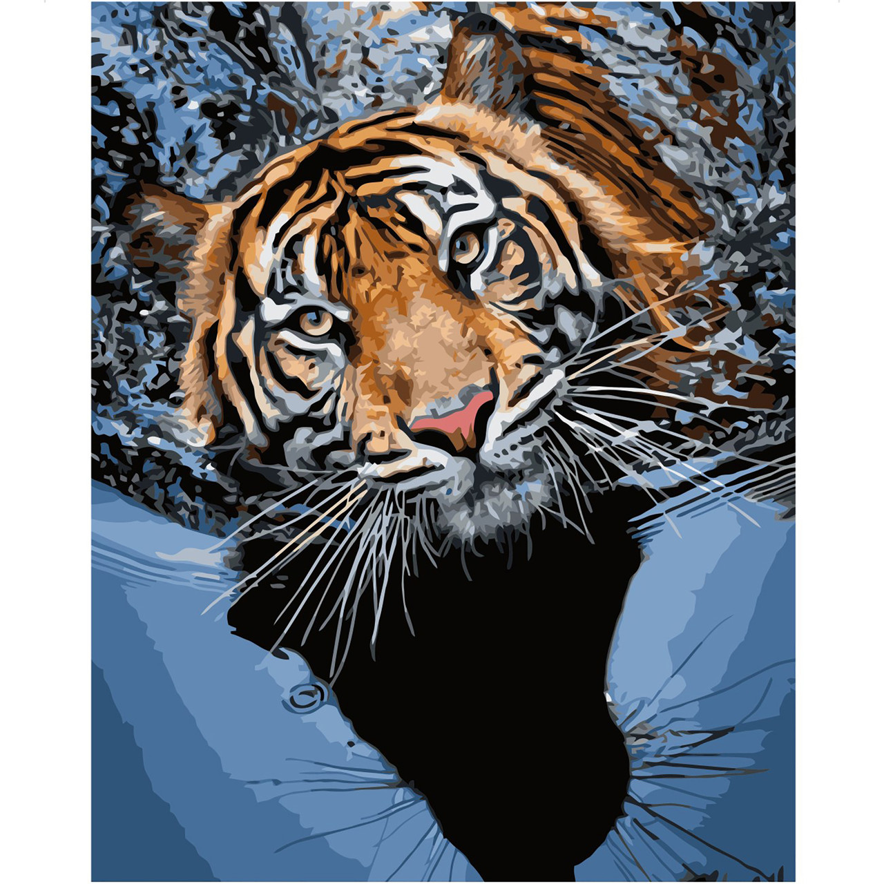 Картина за номерами VA-0442 Тигр у воді, 40х50см Strateg