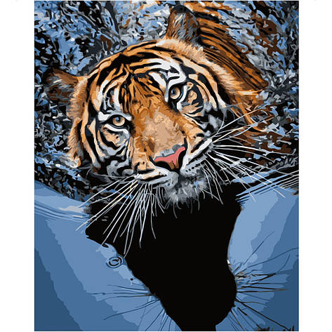 Картина за номерами VA-0442 Тигр у воді, 40х50см Strateg, фото 2