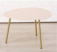 Журнальный столик Вилла из металла светло-розовый верх и золотые ножки h36см w50см