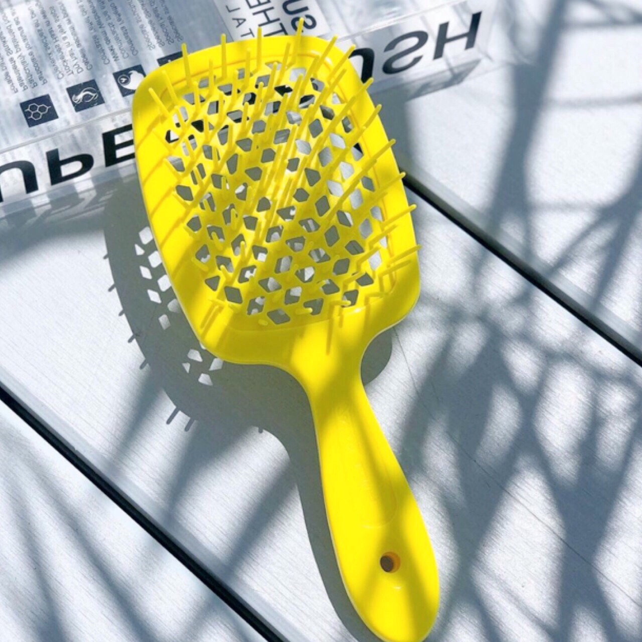 Гребінець для волосся Janeke 1830 Superbrush Standart, лимон, фото 1