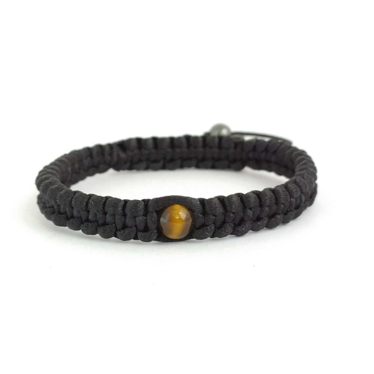 Чорний плетений браслет на руку, фото 1