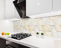 Кухонный фартук заменитель стекла с 3д текстурой стены, на двухстороннем скотче 68 х 305 см, 2 мм