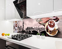 Панель кухонная, заменитель стекла утренний кофе, на двухстороннем скотче 68 х 305 см, 2 мм